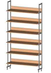 One-sided library shelving unit Art: 40717