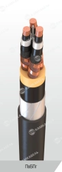 Power cable with copper conductors insulated with cross-linked polyethylene for voltage 6, 10, 15, 20, 30 and 35 kV of PvBV grad