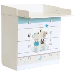 Polini kids Simple 1580 chest of drawers, Best Friends, white, article number 0001288.9.6