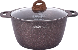 1L cast aluminium saucepan (with non-stick coating) Kukmara TM, with glass lid, "Granit ultra" line