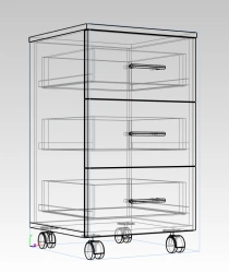Drawer unit on castors with drawers