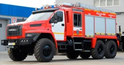 Fire rescue truck (APS), type 6YN31, modification 6Y112W on the base of URAL-4320 (-60, -62, -70, -72, - 74) chassis.