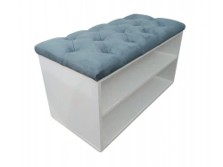Upholstered banquette with book niche, item 06483586