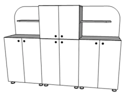 Play wall with doors