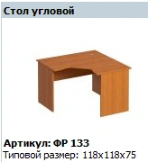 "Formula" Ergonomic corner table frame (chipboard) article FR 427