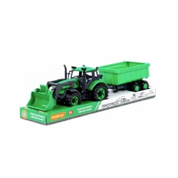 Progress Tractor with Trailer and Bucket (green) (in tray), Item No. 94667