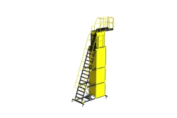 Aluminium adjustable platform ladder with hydraulic hoist 3AL4