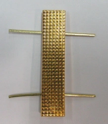 Gold-coloured metal sergeant's plate 10x45 mm for officers of the Internal Affairs Department of the Russian Federation