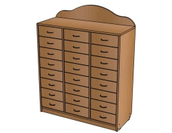 Shelving unit with drawers ''R-St-3''/ SZh107