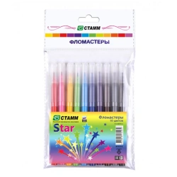 Markers "Star", 10 colours, washable, packet, Europod. , flushable, packet, europodweight