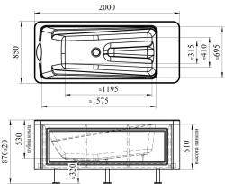 Medical hydrotherapeutic bathtub "Radomir" "Aquamaxi 304"