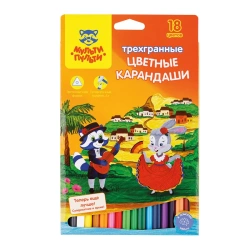 Coloured pencils Multi-Pulti "Coon in Spain", 18 colours, three-edge, sharpened, cardboard, europodweight