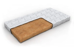 Springless mattress in a cover made of synthetic knitted fabrics with Bi-Coconut filling of TC "Bagheera" trademark