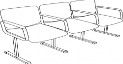 Sectional armchair rigid