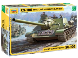 Assembled model Soviet tank fighter SU-100