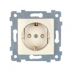 "MARIA" Single socket outlet mechanism with grounding contact with blind flush mounting PC16-446 colour "ivory"