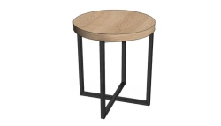 Round coffee table on metal frame "MNS"