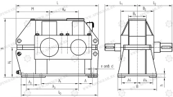 Cylindrical horizontal single-stage gearbox ???-400