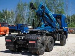 Special purpose vehicle with KMA type hydraulic loading crane on the basis of KAMAZ 53504 and its modifications 51K12N-U7