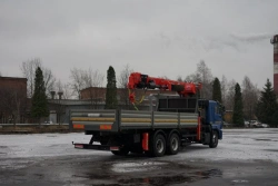 Special purpose vehicle with MKMA type hydraulic loading crane on the basis of KAMAZ 65117 and its modifications 64K34N-UP