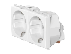 CADUCEUS ALING Experience flush-mounted earthed double socket without blinds 2x16A, 250V~, 2x2M, white, art. 74112.0