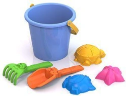 Sand Set #1 (medium bucket, scoop "Doggy", rake "Kitten", 3 moulds "Sea")
