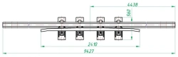 Cross rail with counter rail of P50 type 1/5 (project 1909.02.040/01)