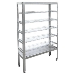 Rack for glasses STANDARD SKKSN-5KS-M (chrome. nets, stainless steel frame collapsible), 905x315x1445 mm.