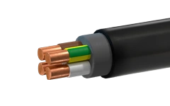 PPGng(A)-NF power cable with copper conductors, with insulation and sheathing made of halogen-free polymer composition, on a