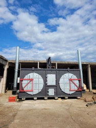 Coal-burning double-retort horizontal PUDG-30 furnace