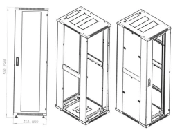 Floor standing telecommunication cabinets (racks) DT Standart TLSV 12-50U