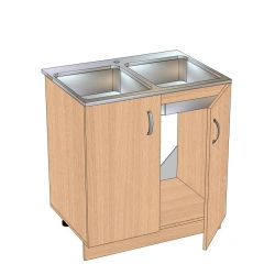 Kitchen cabinet with 2-bowl sink TM-2.2