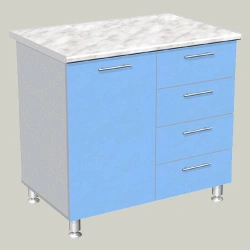 Single-door cabinet with four drawers model TDF-5