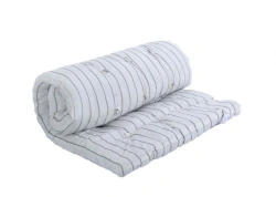 Mattress with top made of synthetic fabrics with synthetic filling