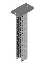 Hanger rail perforated double SKDEP-000, with overall dimensions from 41x60x200 mm to 41x60x2000 mm, with metal thickness from 2