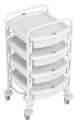 Endoscopic container trolley with containers for transport and short-term storage of endoscopes TKE-4-"KRONT"-1 p