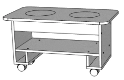 Wooden furniture for preschool institutions: Educational and developmental module "Water and sand".