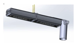 LED luminaire "Industrial Design MTM IoT" series CUBIC 100 Two modules End connection - 180 degrees Mounting Con