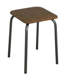 Stool with seat made of fabric or leatherette Model: T-2 of "Edelwood" trade mark. wooden frame