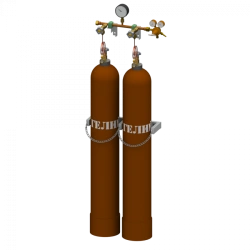 Helium discharge frame for two cylinders RRG-2