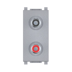 CADUCEUS ALING Experience 2xRCA, 1M flush-mounted audio socket, silver, art. no. 74281.0 74281.S