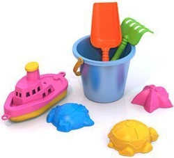 Sand Set #36 (moulds "Sea", ship, bucket, rake, scoop)