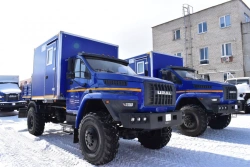 Special cargo truck with CMU produced by INMAN JSC on URAL 4320-3111-16 chassis. Mark GIRD. Type 5849DA. Modification
