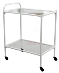 SPp-01-MSK(501-01M) Mobile metal treatment table with two glass shelves