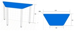 Modular table. Item No. TMSV08/10