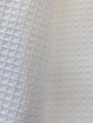 Cotton waffle weave towelling fabric art. 11C2F3 bleached, h.pl. 178 g/sq.m, width 150 cm, 100% cotton