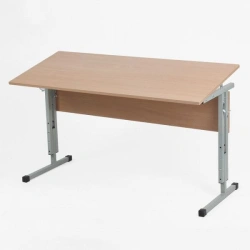 Pupil's table adjustable two-seater, with adjustable table top inclination from 0 to 10g, height group from 2 to 4 Model: 2SUR.