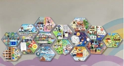 Set of wall-mounted bisiboards (didactic panels) Learn Professions