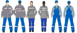 Women's suit (jacket, dungaree and cape jacket) against thermal risks of electric arc with protection level up to 48,1 cal/sec.