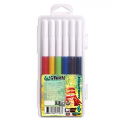 Flomasters "Salute", 06 colours. , flushable, plastic case, Europodweight